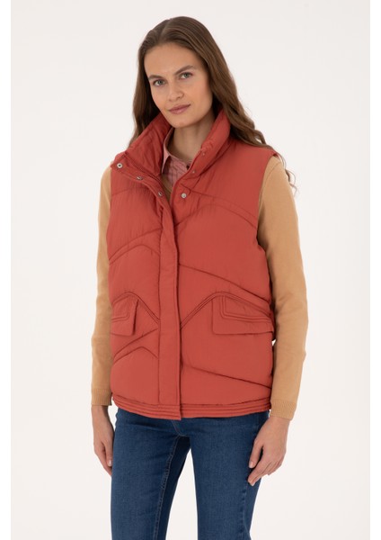 Kadın Gül Kurusu Yelek (Dokuma) 50308091-VR026