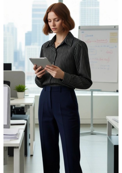 Kadınların Günlük Dokunuş Katacak Oversize Çizgili Dokuma Gömlek Seçeneği Fonksiyonel Spor modelleri