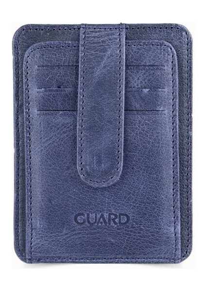 Guard Dikey Crazy Lacivert Deri Kartlık