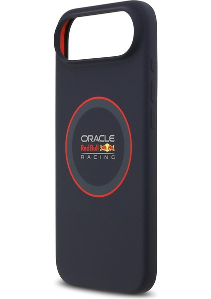 iPhone 17 Air Uyumlu Kılıf Redbull Lisanslı M-Safeli Kırmızı Halka ve Logo Silikon Kapak Lacivert