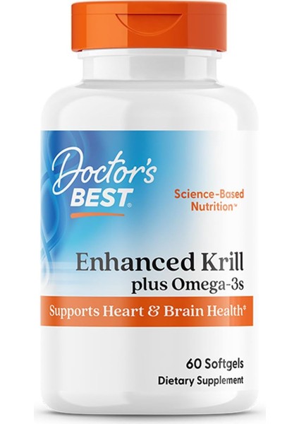Doctors Best Enhanced Wild Antarctic Krill Oil Omega 3s Brain Health Phospholipids Astaxanthin 60 Softgels