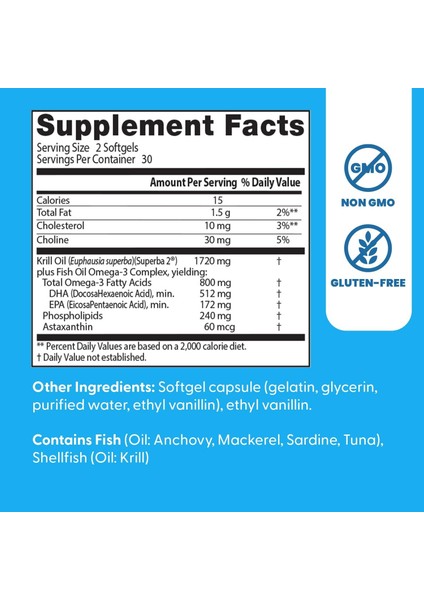 Doctors Best Enhanced Wild Antarctic Krill Oil Omega 3s Brain Health Phospholipids Astaxanthin 60 Softgels fiyatları