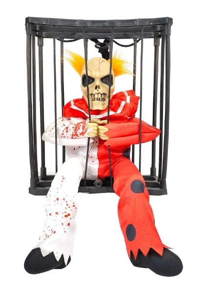 Hareketli Sesli Sensörlü Mahkum Joker Iskelet Dekorasyon 22X27 cm - Lisinya