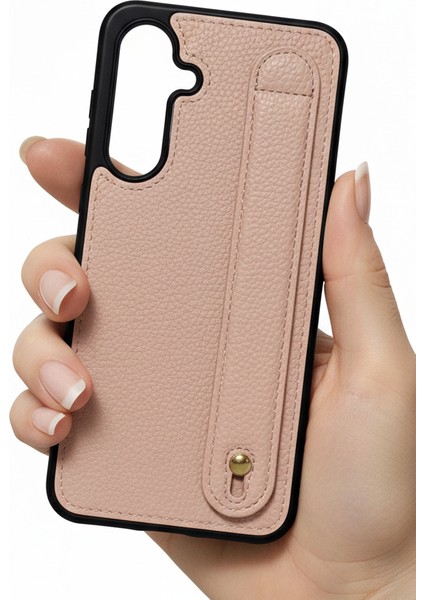 Samsung Galaxy A16 Tutmaçlı Toz Pembe Yumuşak Deri Kılıf