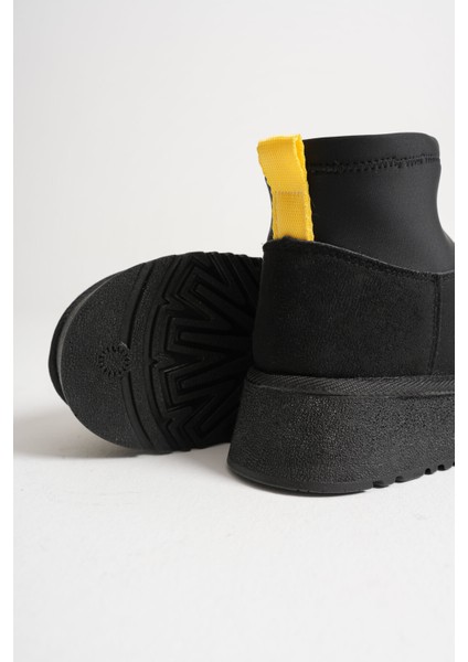 Nadia Premium Kadın Siyah Kışlık Içi Kürklü Kalın Taban Bot