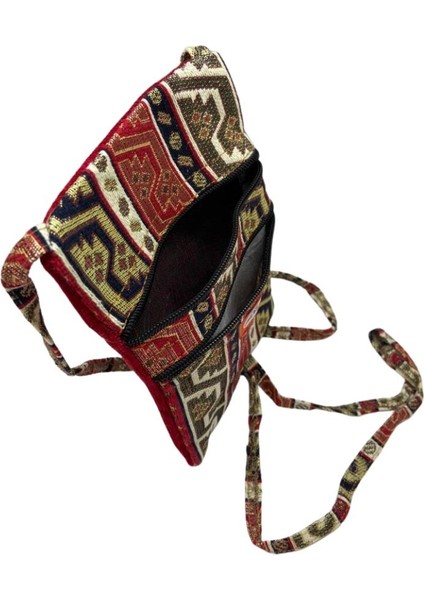 Otantik Desenli Fermuarlı Askılı Çanta Özel Dikim - GS301 (Lisinya) fırsatları