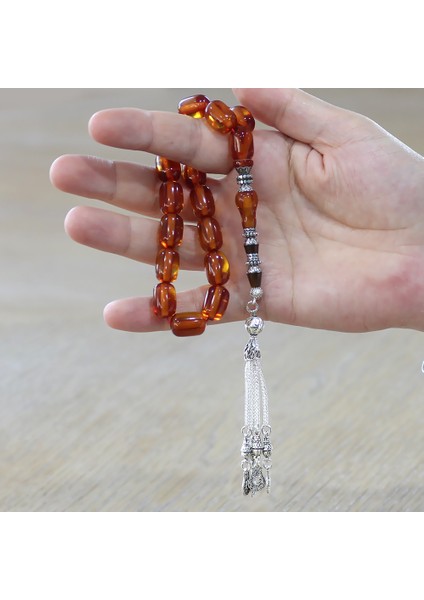 Kararmaz Metal Püsküllü Alpaka Nakkaş Imameli Sıkma Kehribar Efe Tesbih Bal Rengi Kapsül Kesim modelleri