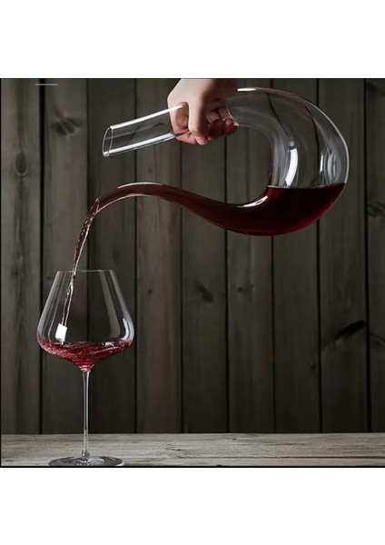 Şarap Sürahisi 1200ML Kaliteli Kristal Camdan Yapılmış U Şekli ve Keman Gibi Tasarımlı indirimleri