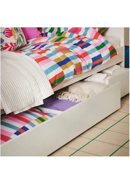 Rıdstıg Büyük Halı Kırık Beyaz Yeşil 133 x 195 cm Dikdörtgen Düz Dokuma