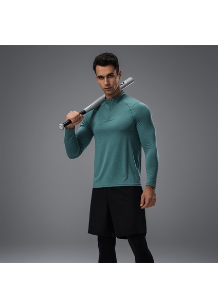 Erkek Uzun Kollu Yüksek Yaka Nefes Alan Kumaş Antrenman Üstü indirimleri