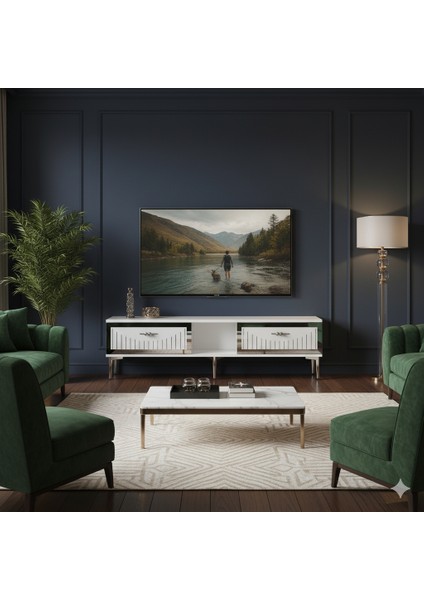 TSA1503BS - Tuna Tv Stand 150CM Beyaz-Gümüş modelleri