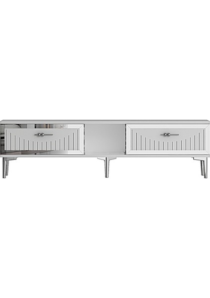 TSA1503BS - Tuna Tv Stand 150CM Beyaz-Gümüş