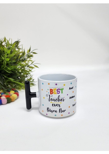 Öğretmenler Için Isme Özel Kişiye Özel Öğrenci Isimleri Yazılı Porselen T Kupa Bardak Latte Fincanı