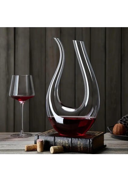 Şarap Sürahisi 1200ML Kaliteli Kristal Camdan Yapılmış U Şekli ve Keman Gibi Tasarımlı