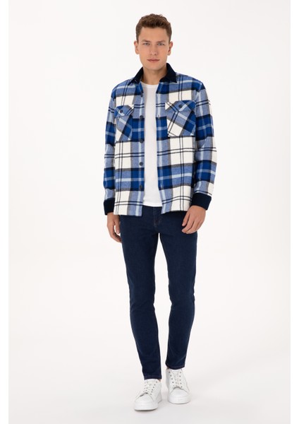 Erkek Lacivert Gömlek Desenli 50308257-VR033 fırsatları