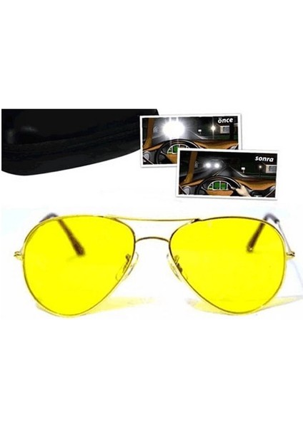 Metal Çerçeveli Anti Far Gece Görüş Gözlüğü (damla Modeli)