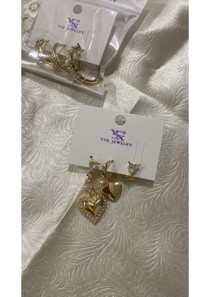 Çelik Altın Kaplama 3'lü Küpe fiyatları