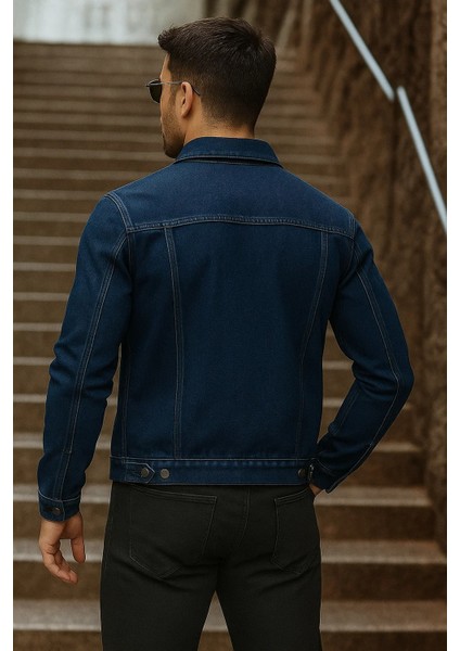 Erkek Mevsimlik Basic Günlük Trend Lacivert Kot Ceket indirimleri
