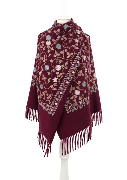 Mürdüm Nakışlı Kışlık Şal fiyatları