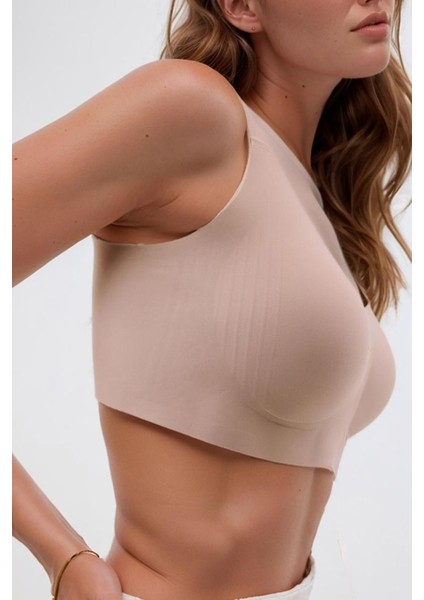 Kahverengi Lazer Kesim Dikişsiz Sütyen Kadın Hayalet Sütyen Ayarlanabilir Askılı Agraflı modelleri
