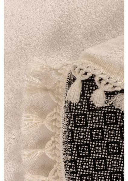 Cloudy Krem Oval Saçaklı Peluş Halı Yolluk Koridor Halısı Yıkanabilir Kaymaz Taban Halı fiyatları