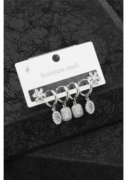 Çelik Altılı Küpe