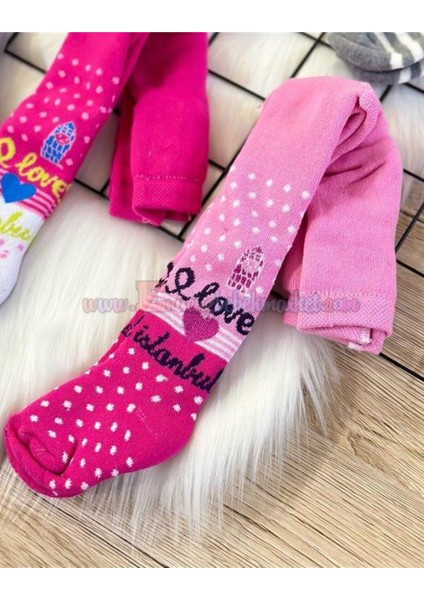 Havlu Kız Çocuk Desenli Külotlu Çorap