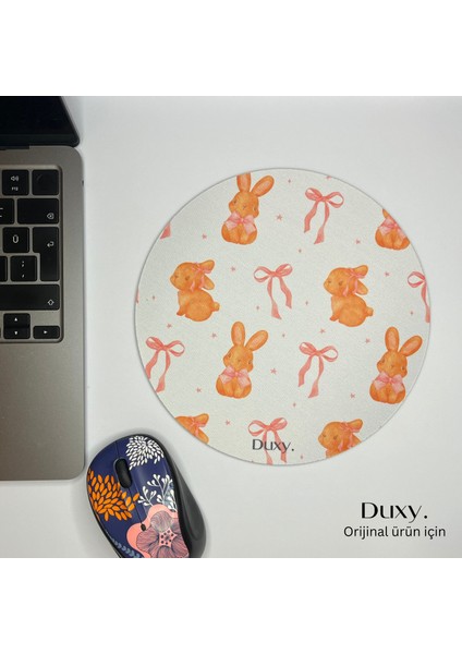 Sevimli Tavşan Desenli Mouse Pad, 19 Cm, Kaymaz Taban, Ev Ofis ve Oyun Için Rahat ve Yumuşak Mousepad