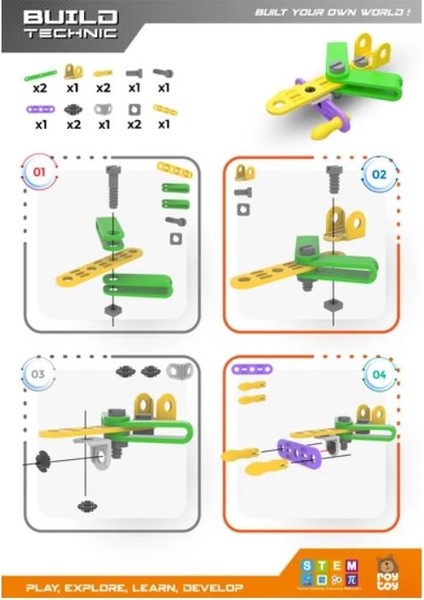 Sök Tak 15 Parça Uçak Build Technic - 4100101-2-15 (Lisinya) modelleri