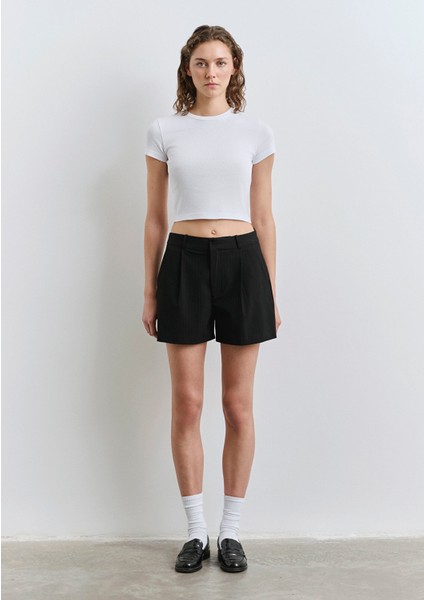 Çizgili Siyah Şort 1410217-85353 fiyatları