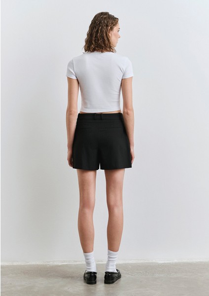 Çizgili Siyah Şort 1410217-85353 fırsatları