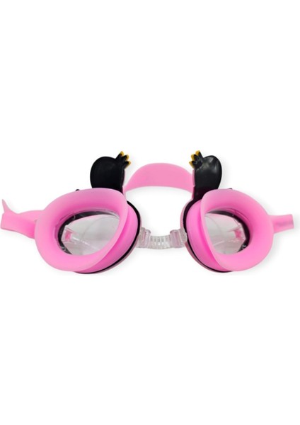 Çocuk Yüzücü Gözlüğü Silikon Taşıma Çantalı Pembe Kuğu - 9014 (Lisinya) fırsatları
