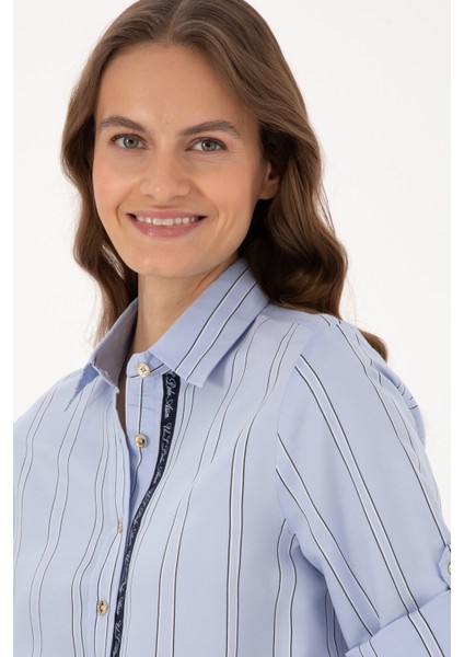 Kadın Açık Mavi Gömlek Desenli 50308645-VR003 fiyatları