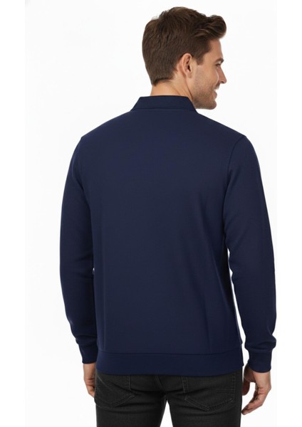 Erkek Polo Yaka Cepli Selanik Sweatshirt Regular Kalıp BGL-ST04872 modelleri