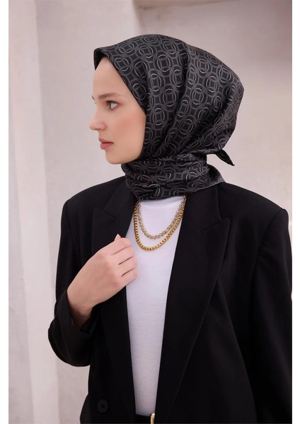 Geometrik Desen Ipek Twill Eşarp 4215D01 59