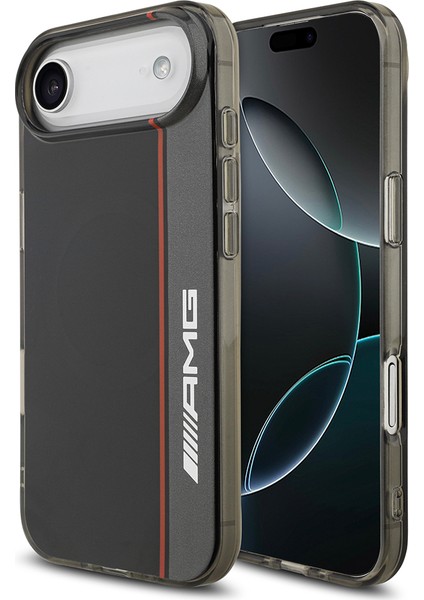 iPhone 17 Air Uyumlu Kılıf Amg Lisanslı M-Safeli Iml Baskı Logolu Çift Katman Bow Lines Kapak Siyah