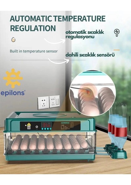 Kuluçka Makinesi 130 Tavuk Yumurtalı Extra Yedek Motorlu İncubator