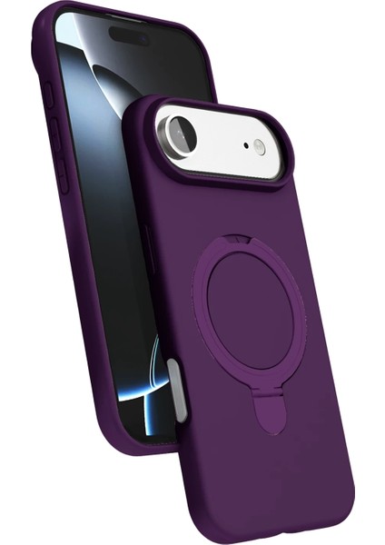 Yzlal Newface Apple Iphone 17 Air Regal Magsafe Standlı Kapak - Derin Mor