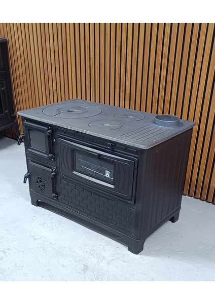 Mat Siyah 47'lik Döküm Tuğlalı Kuzineli Emaye Soba fiyatları