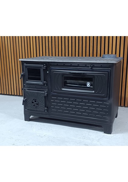 Mat Siyah 47'lik Döküm Tuğlalı Kuzineli Emaye Soba modelleri