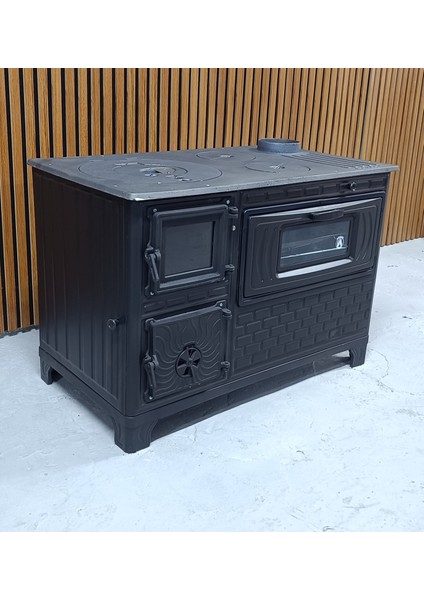 Mat Siyah 47'lik Döküm Tuğlalı Kuzineli Emaye Soba fırsatları