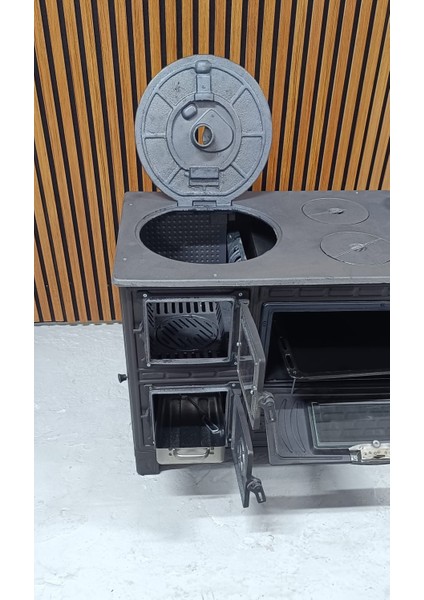 Mat Siyah 47'lik Döküm Tuğlalı Kuzineli Emaye Soba indirimleri