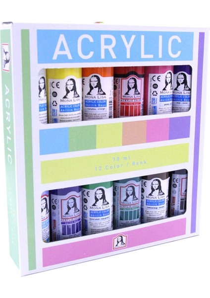 Mona Lisa Akrilik Boya 12X70 ml Set Bulut Mavi