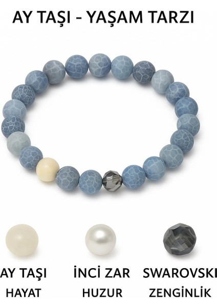 Orijinal Doğal Taş El Yapımı Enerji - Uyum - Denge Sağlayan Bileklik-80