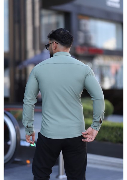 Slim Fit Uzun Kollu Klasik Yaka Düğmeli Gömlek - Şık & Günlük Kombin fiyatları