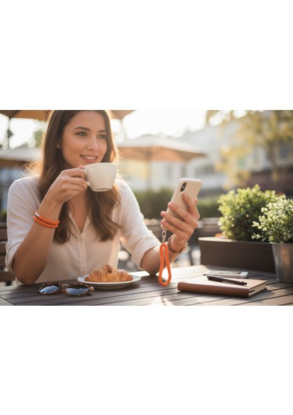 Turuncu Paracord Telefon El Askısı Tüm Kılıflara Uyumlu indirimleri