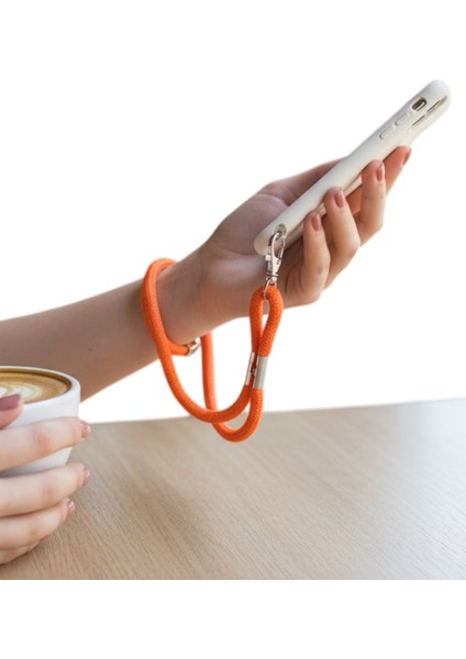 Turuncu Paracord Telefon El Askısı Tüm Kılıflara Uyumlu