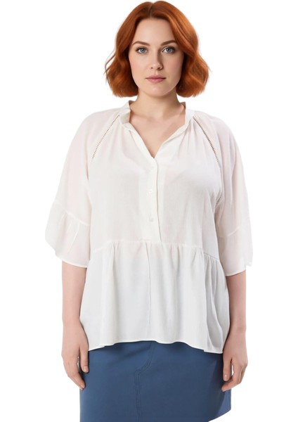 Kadın V Yaka Kısa Kol Peplum Dokuma Gömlek Rahat ve Şık Günlük Stil Kaliteli Şık Rahat Modern modelleri