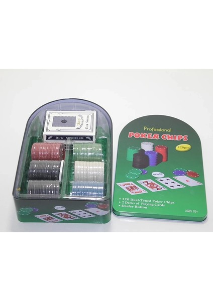 Poker Oyunu 120 Chip ve 2 Adet Iskambil Oyun Setine Sahip Poker Oyunu ALK2542 ( Lisinya )