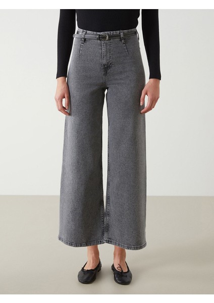 Yeni Sezon Beli Kemerli Wideleg Kadın Jean Pantolon fiyatları